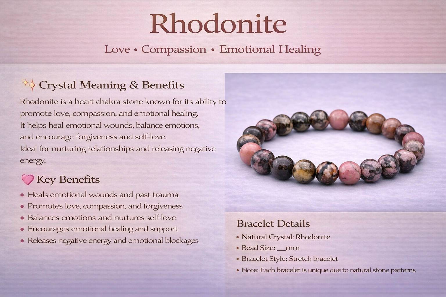 Rhodonite Bracelet