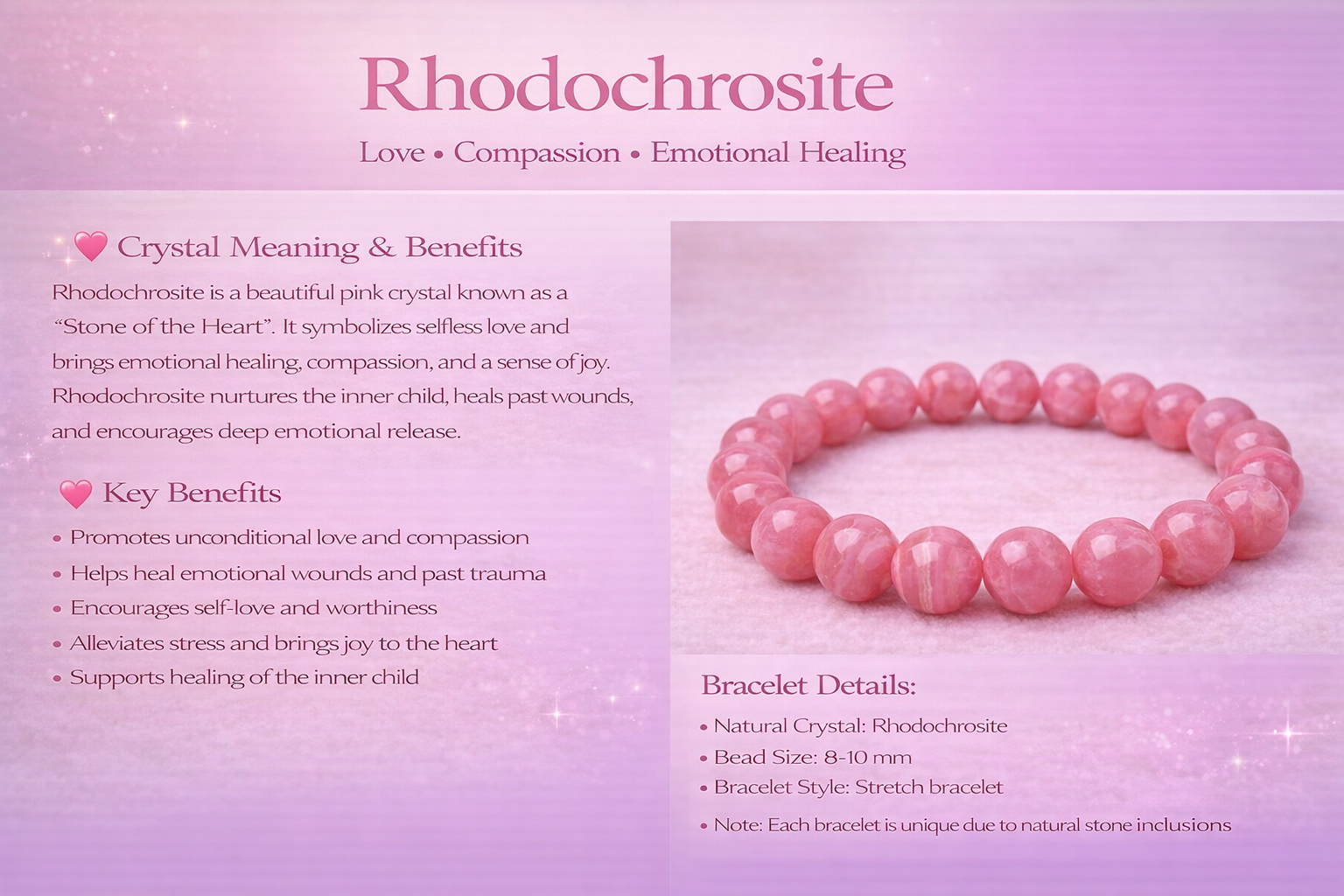 Rhodochrosite Bracelet